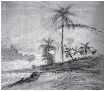 Armando Rever&oacute;n, artista pl&aacute;stico venezolano, enfermo mental (1889-1954). Playa de Macuto, Mar Caribe.