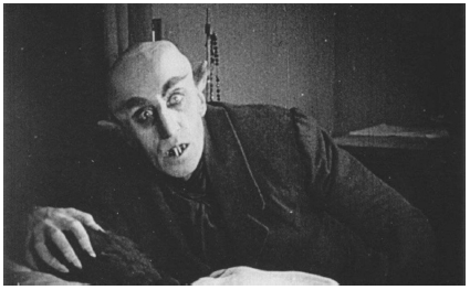 El conde Orlok, interpretado por Friedrich Gustav Max&nbsp;Schreck (1879-1936), en la m&iacute;tica pel&iacute;cula Nosferatu (1922).