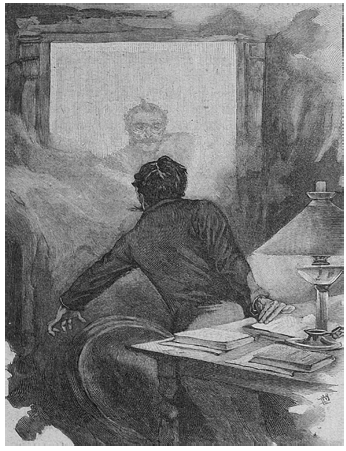 Ilustraci&oacute;n de la novela de Guy de Maupassant&nbsp;(1850-1893), Le Horla (1908). Xilograf&iacute;a de&nbsp;Georges Lemoine (1890-1929), seg&uacute;n un dibujo de&nbsp;William Julian-Damazy (1865-1910).
