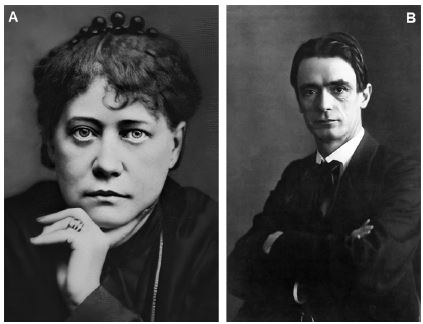 Fotograf&iacute;as de Helena Petrovna Blavatsky (A) y de Rudolf Steiner (B).