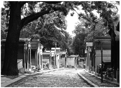 El parisino Cimeti&egrave;re du P&egrave;re Lachaise, establecido en&nbsp;1804, hoy en d&iacute;a es una referencia tur&iacute;stica obligada. Se concibi&oacute;&nbsp;como una estructura urbana funcional que combinaba el concepto&nbsp;del jard&iacute;n ingl&eacute;s y el de centro de recogimiento, a la par que invitaba&nbsp;al &ldquo;paseo&rdquo;. La imagen muestra el llamado Chemin Errazu (fotograf&iacute;a&nbsp;de Peter Poradisch).