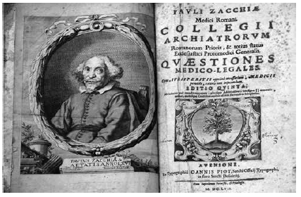 Retrato de Paolo Zacchia (1584-1659) en una edici&oacute;n de sus Quaestiones Medico-Legales (Avenione, 1657).