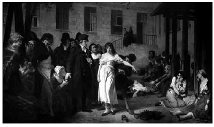 Pinel en la Salp&ecirc;tri&egrave;re (1876), &oacute;leo de Tony Robert Fleury (1837-1912). El cuadro relata el episodio de la entrada de Philippe Pinel (1745-1826) en el c&eacute;lebre hospital parisino para mujeres dando su primera orden al frente del mismo: arrancar las cadenas a las pacientes (Paris; Bibliotheque des Arts Decoratifs).